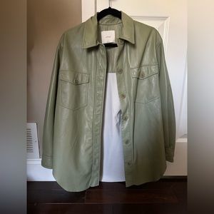 aritiza Wilfred faux leather shacket